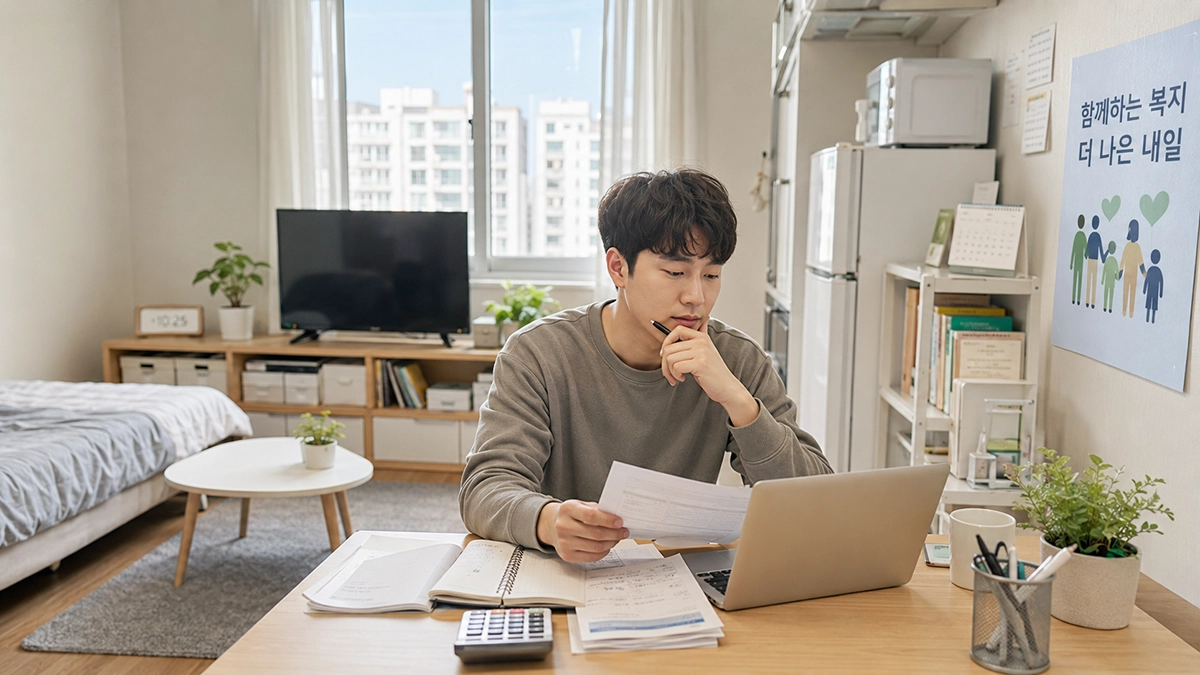 1인 가구 생계급여 신청 사례 설명 이미지