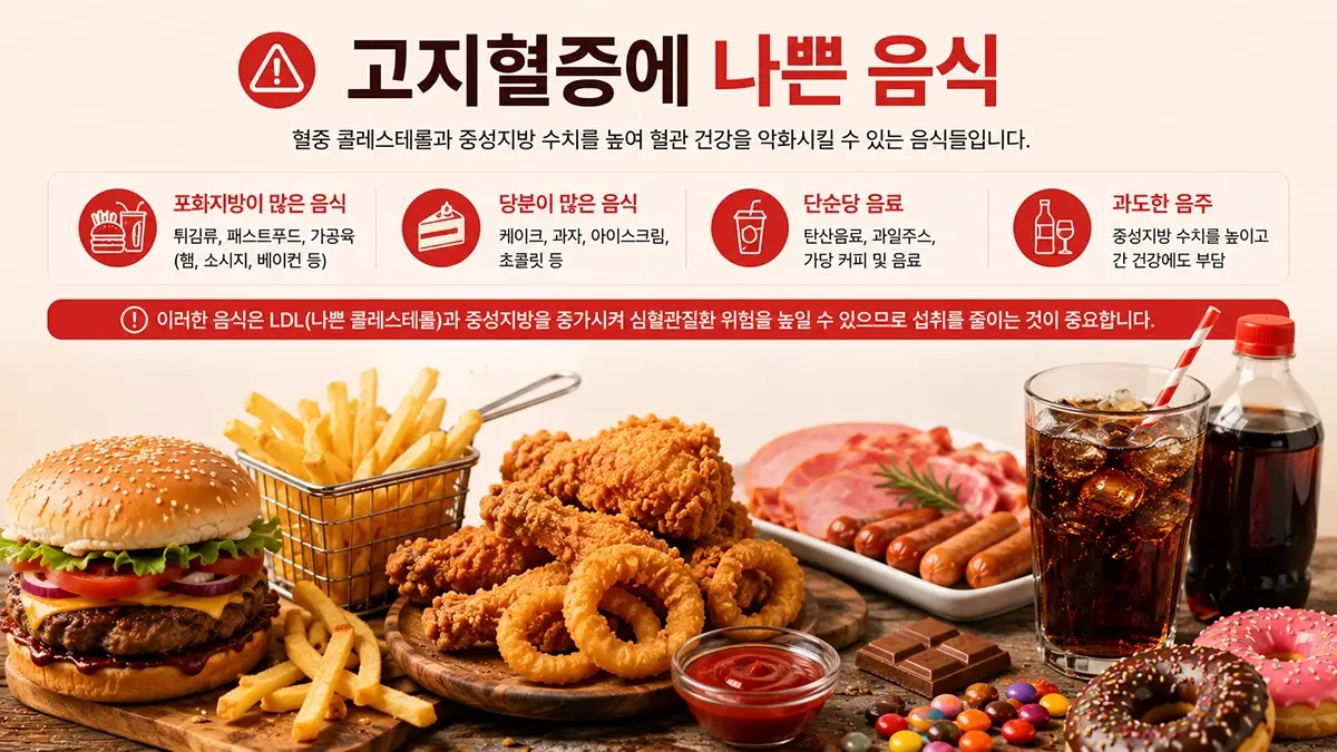 패스트푸드와 탄산음료 등 고지혈증에 좋지 않은 음식