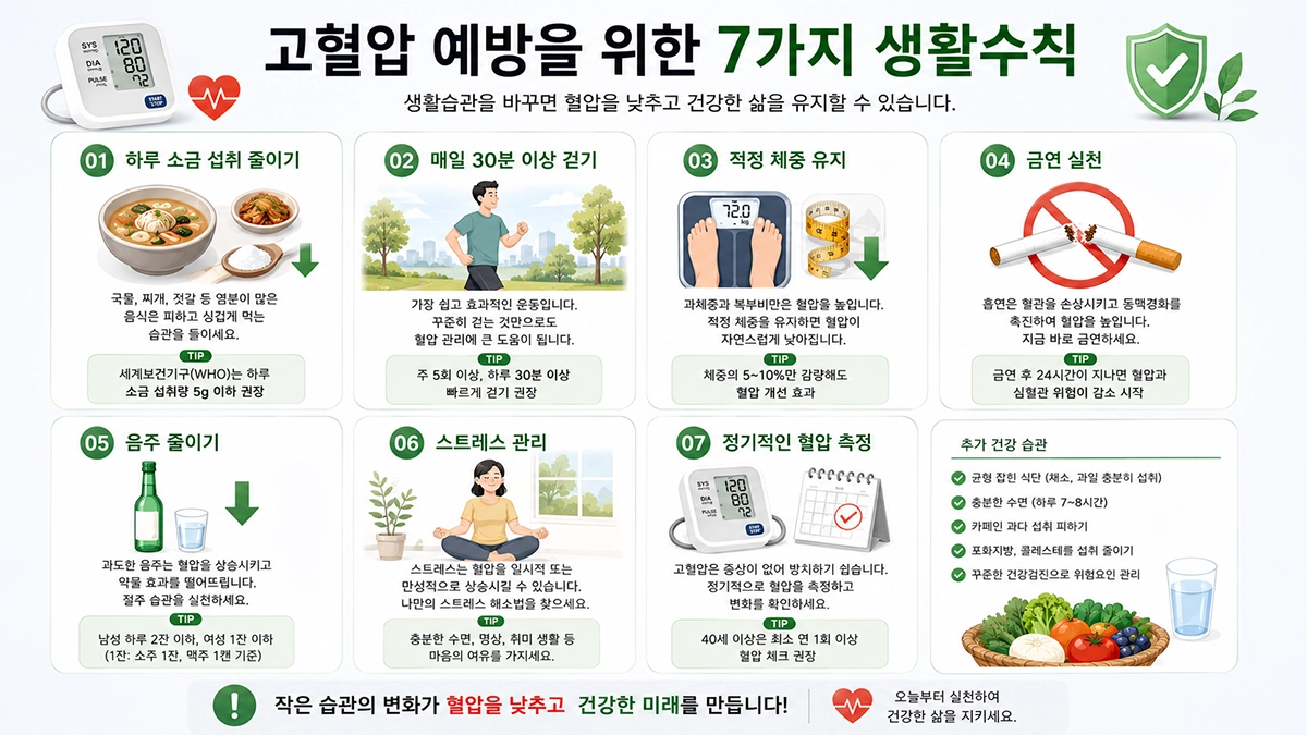 고혈압 예방을 위한 건강한 생활습관