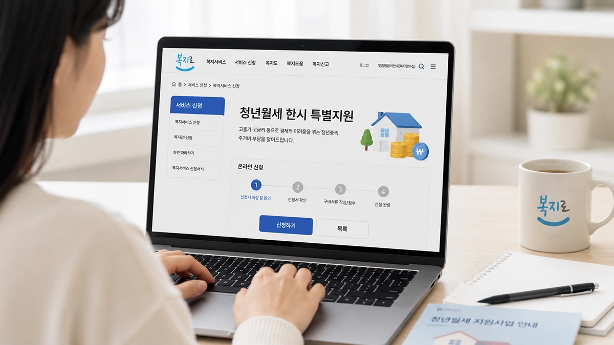 복지로 홈페이지 청년월세 지원 신청 절차