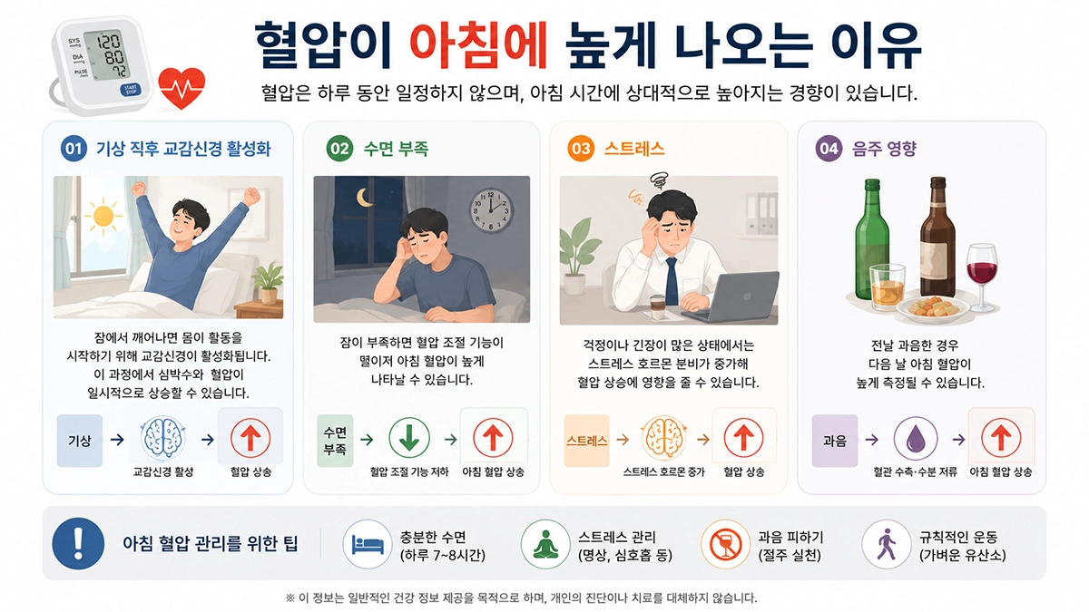 아침 시간 혈압이 상승하는 원인 설명