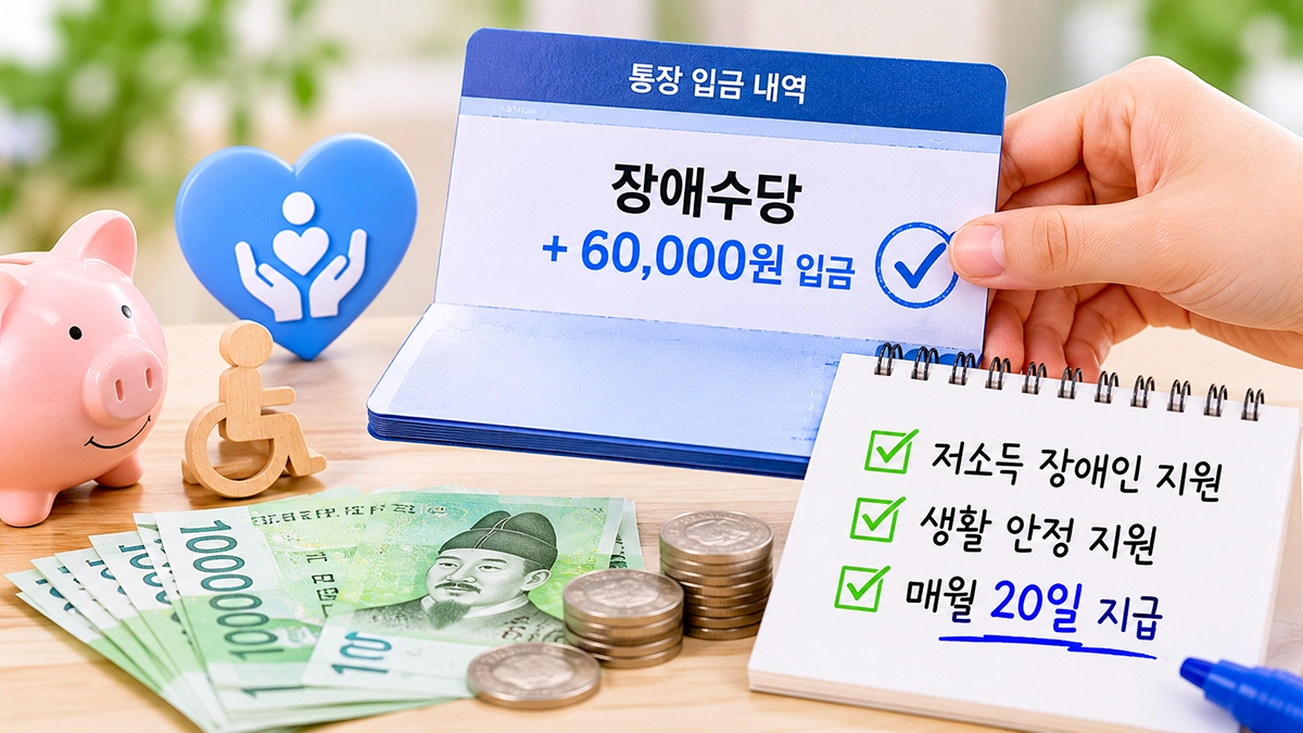 2026년 장애수당 월 지급금액 안내