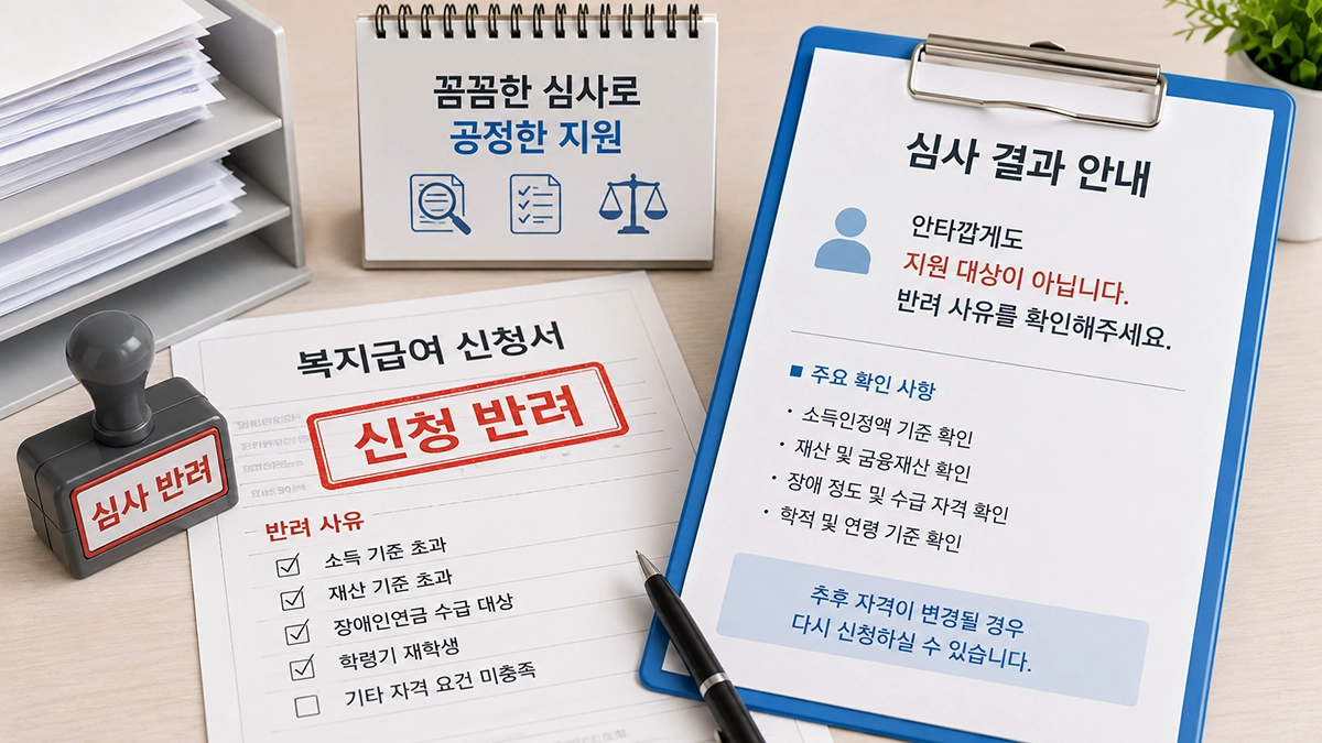 장애수당 신청 시 탈락할 수 있는 주요 사례