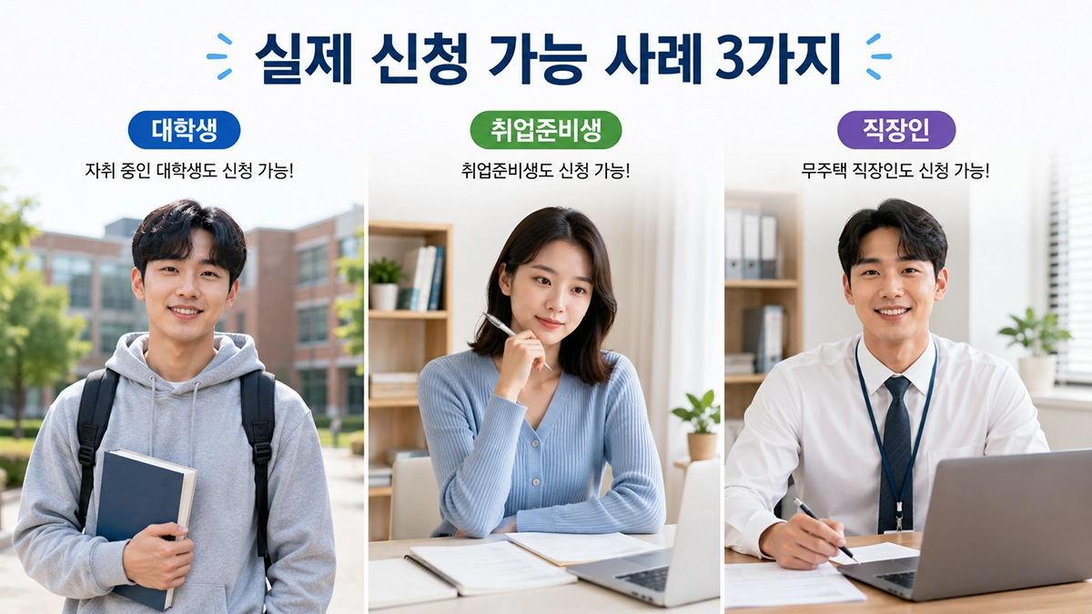 대학생 취준생 직장인의 청년월세 지원 사례