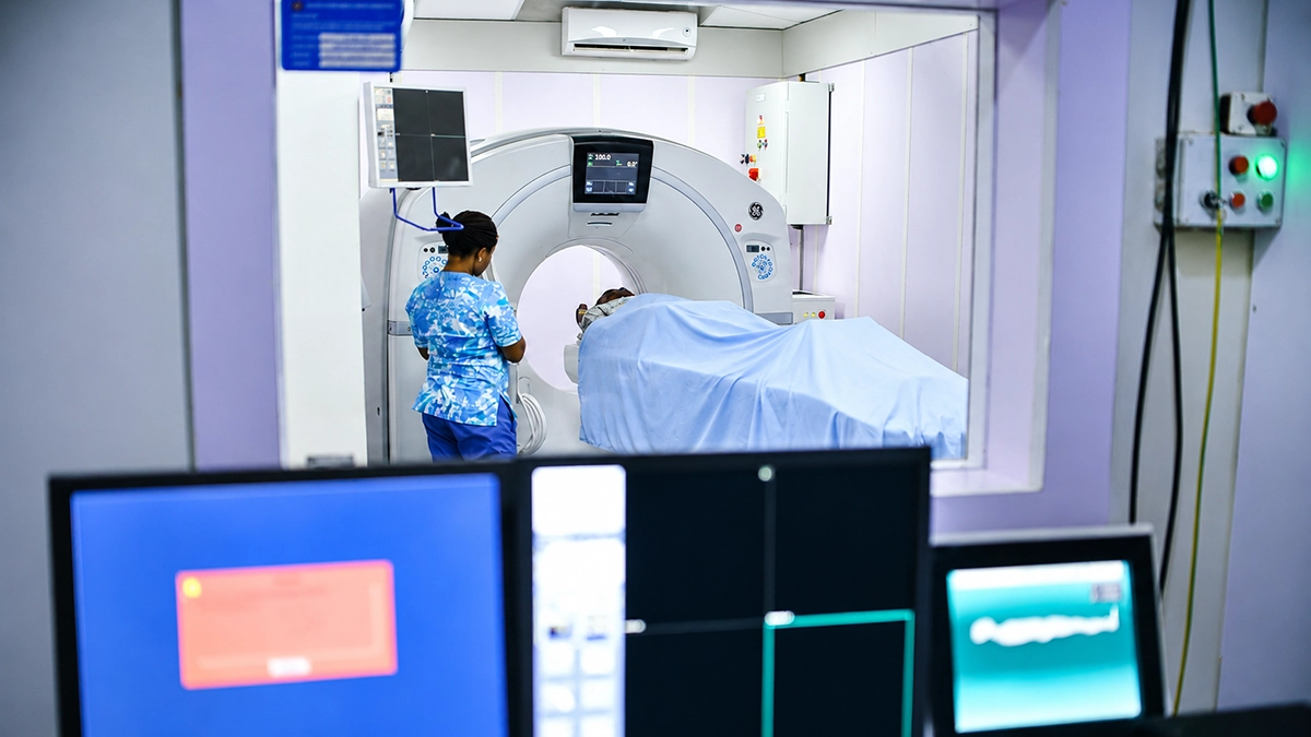 치매 진단을 위한 MRI 검사 장면