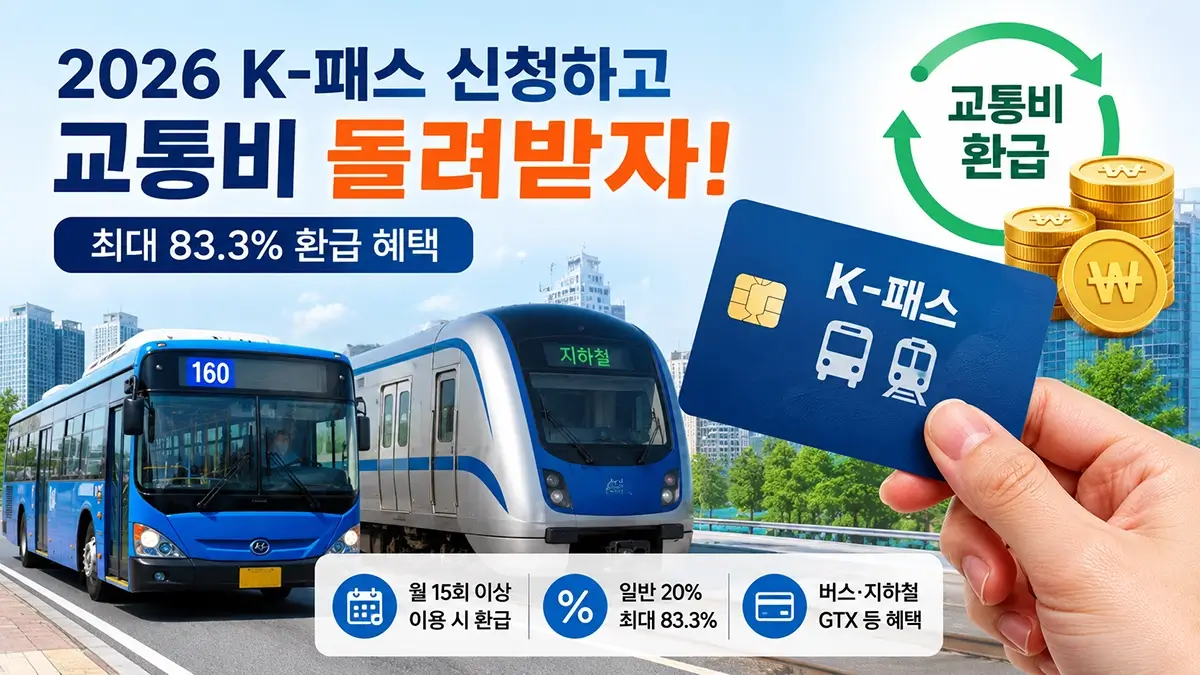 2026 K패스 교통비 환급 신청방법 총정리