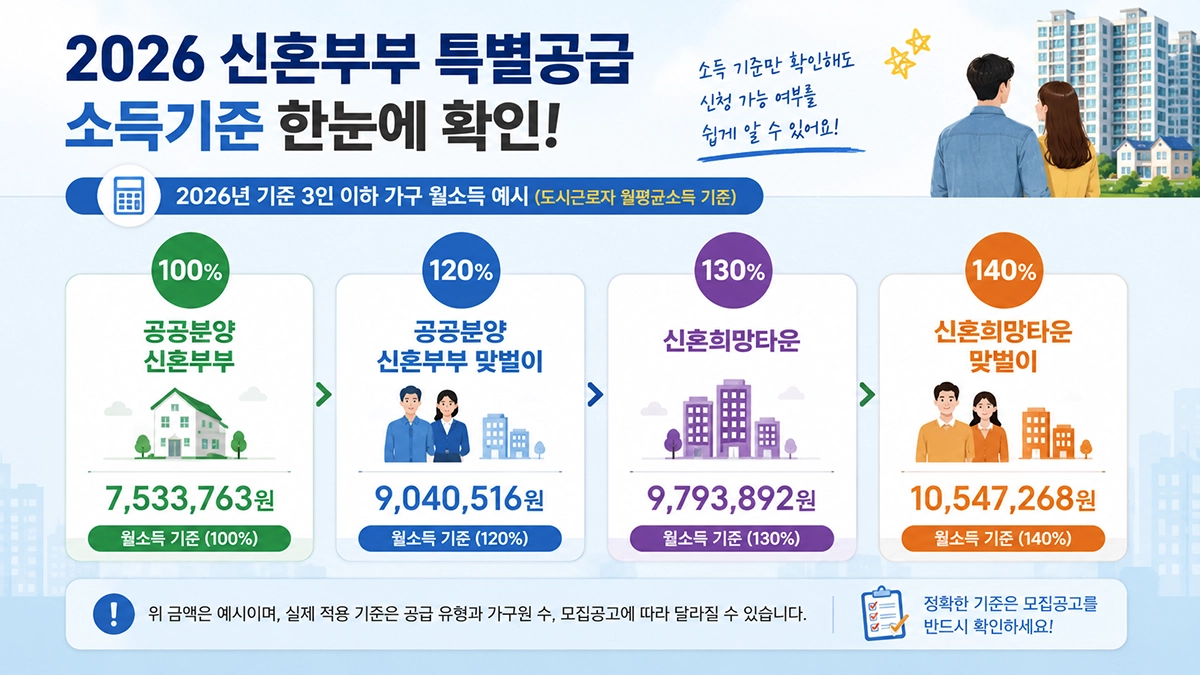 2026 신혼부부 특별공급 소득기준