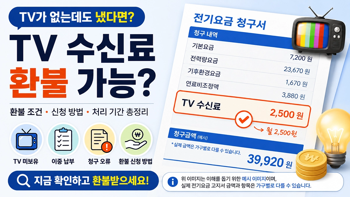 TV 수신료 환불 신청 방법과 환불 가능 여부 안내