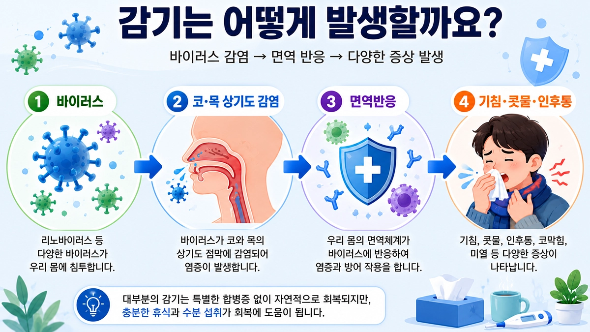 감기가 발생하는 과정과 상기도 감염 원리