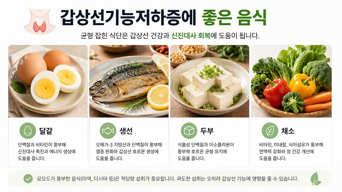 갑상선기능저하증 환자에게 도움이 되는 단백질 식품과 채소