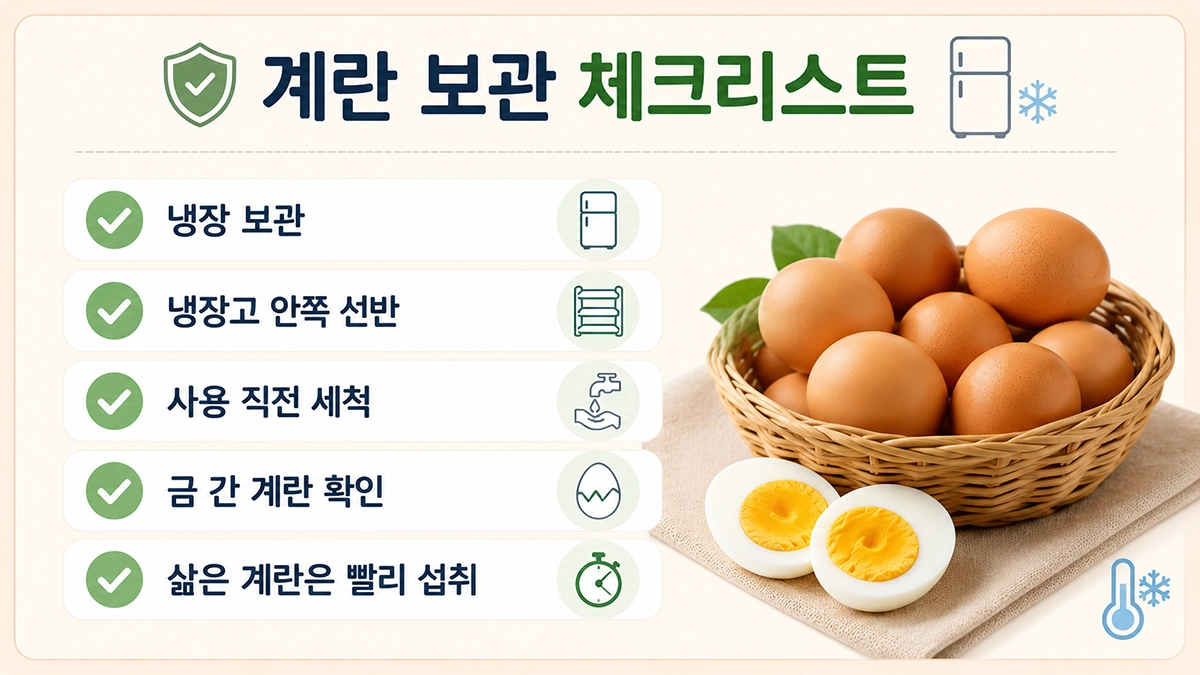 계란 보관과 위생 관리 방법 체크리스트