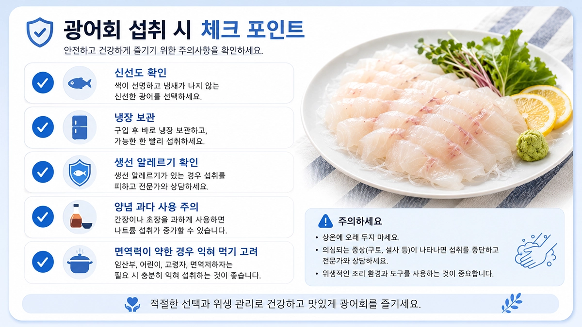 광어회 섭취 시 확인해야 할 주의사항
