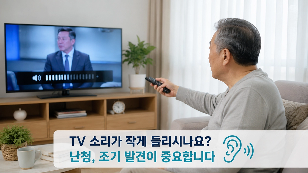 TV 소리가 작게 들려 난청을 의심하는 중장년층