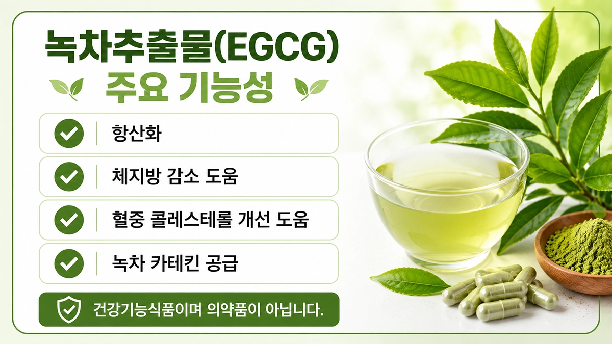 녹차추출물 EGCG 항산화 체지방 감소 기능성 정리