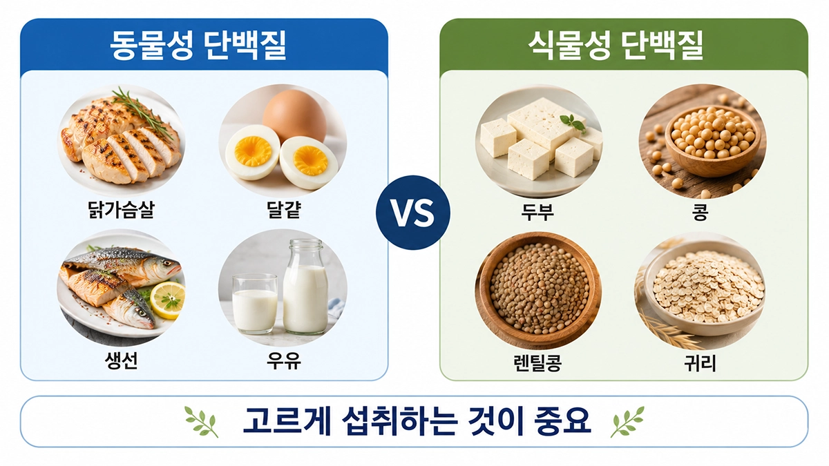 단백질 많은 음식 동물성과 식물성 단백질 비교