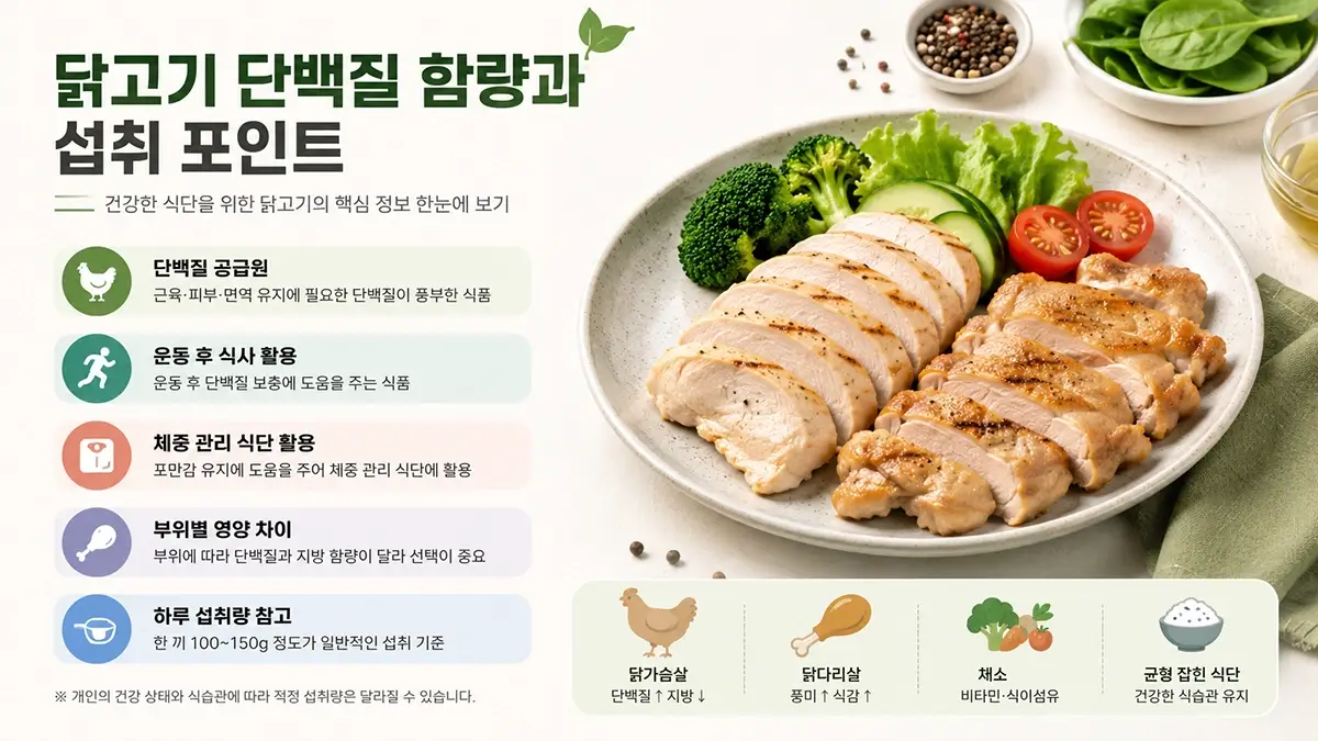 닭고기 단백질 함량과 영양성분 주요 특징