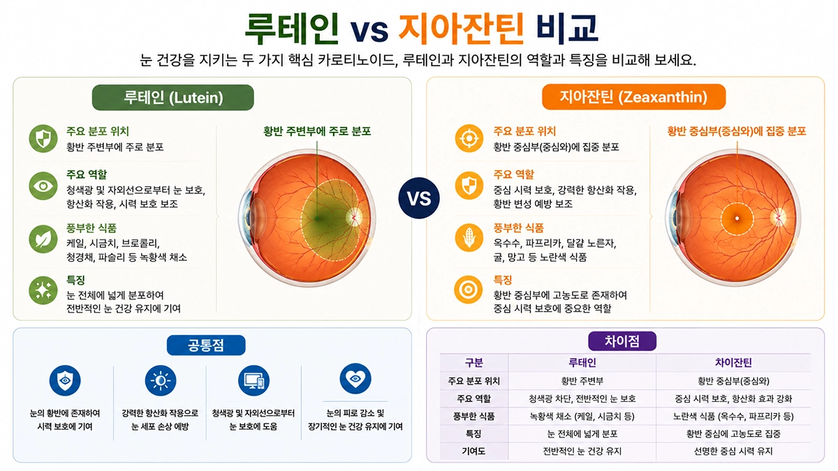 루테인 지아잔틴 차이 비교
