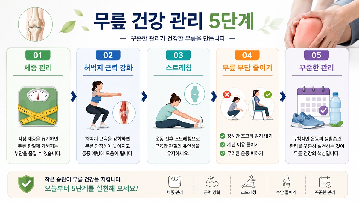 무릎 통증 관리 방법과 예방법
