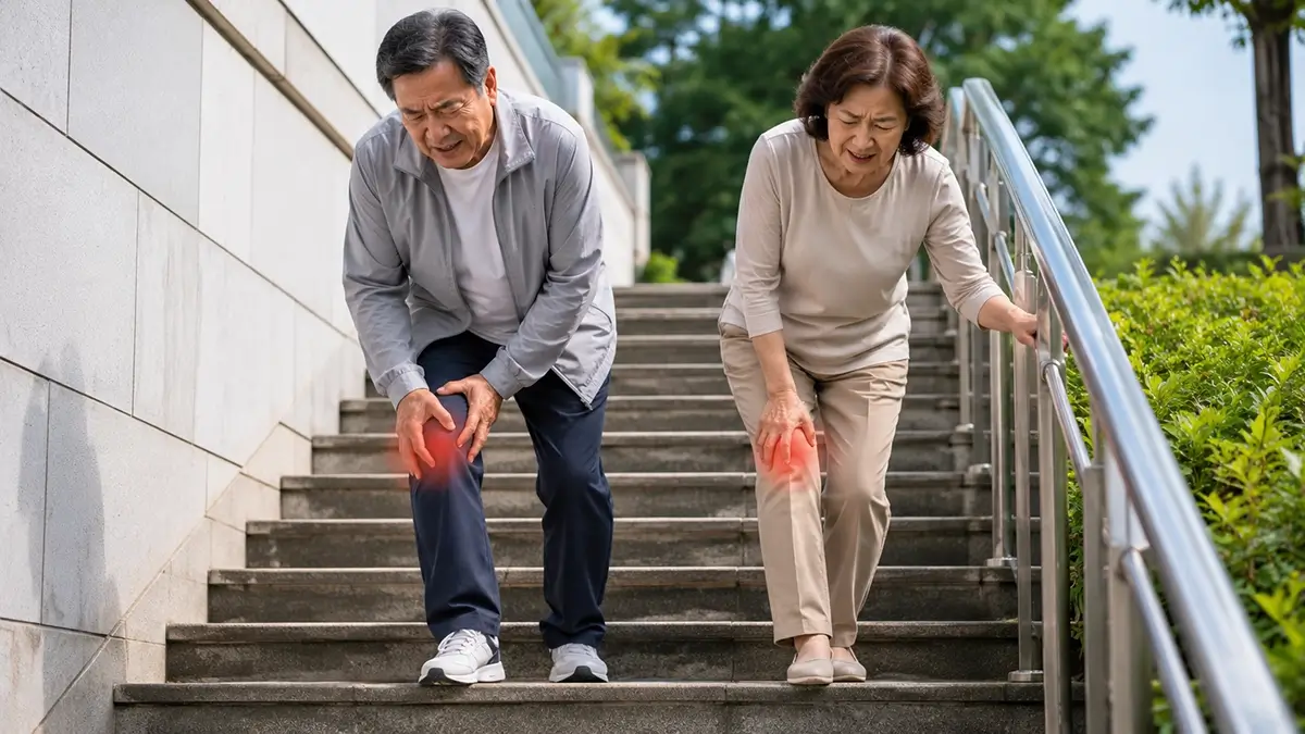 무릎 통증 원인과 증상을 설명하는 대표 이미지