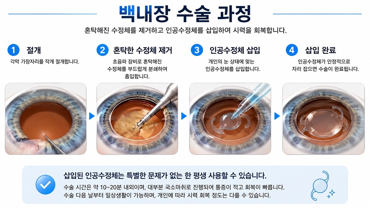 백내장 수술과 인공수정체 삽입 과정