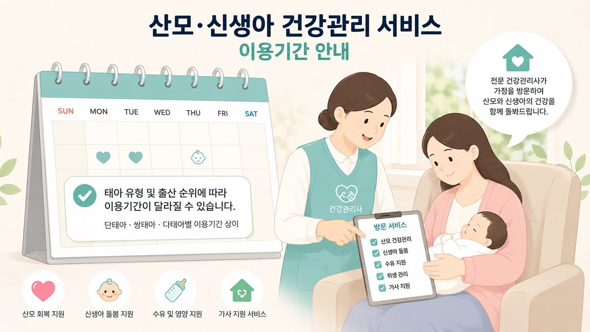 산모신생아 건강관리 서비스 이용기간 예시