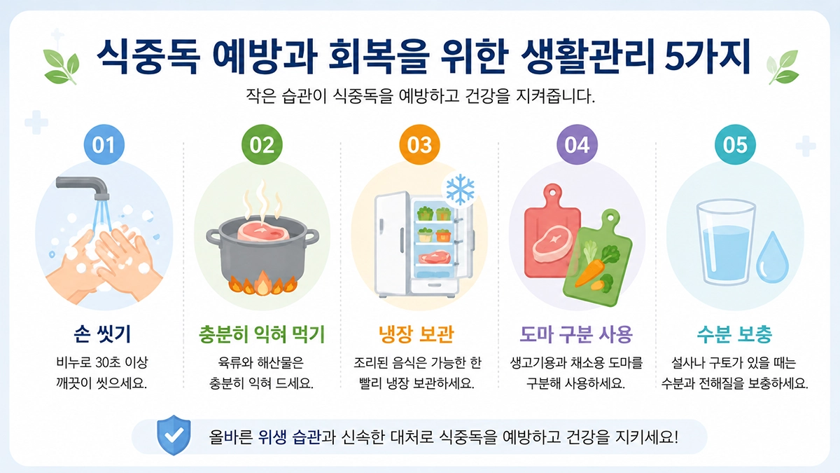 식중독 예방과 회복을 위한 생활관리 방법