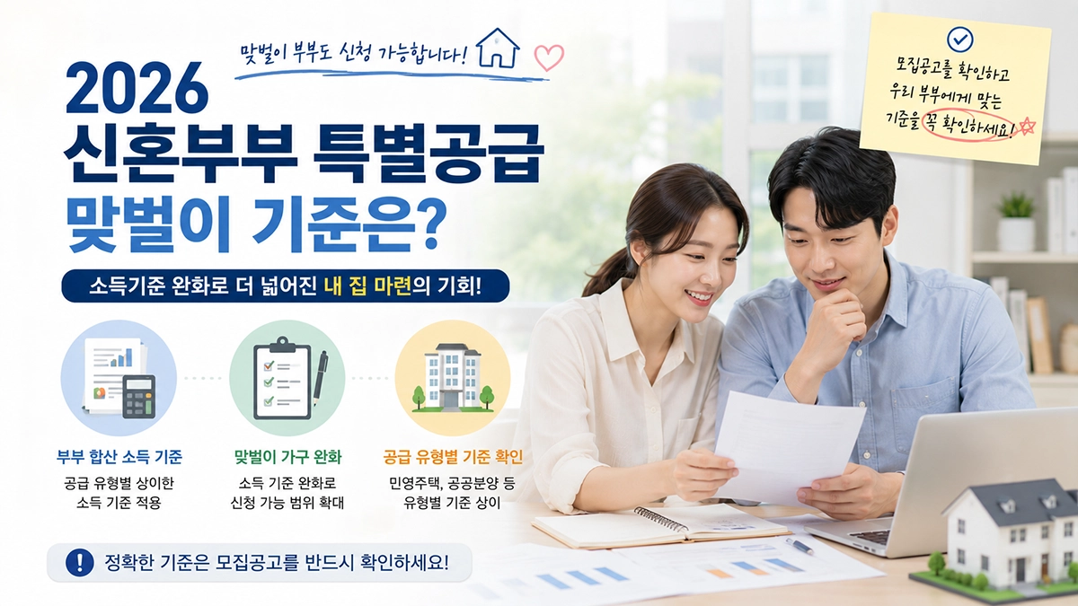 신혼부부 특별공급 맞벌이 기준