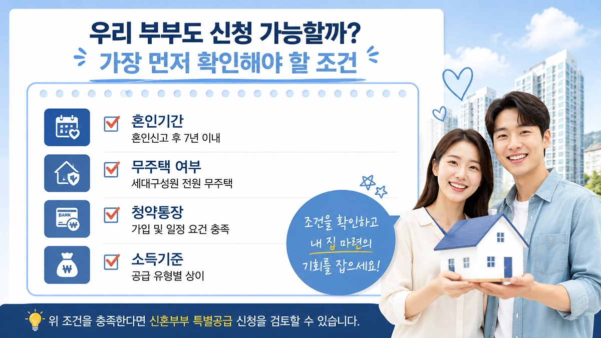 신혼부부 특별공급 신청조건 확인