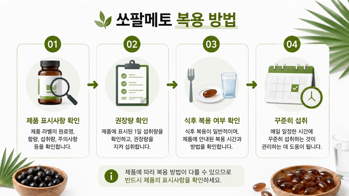 팔메토 복용 방법 단계 안내