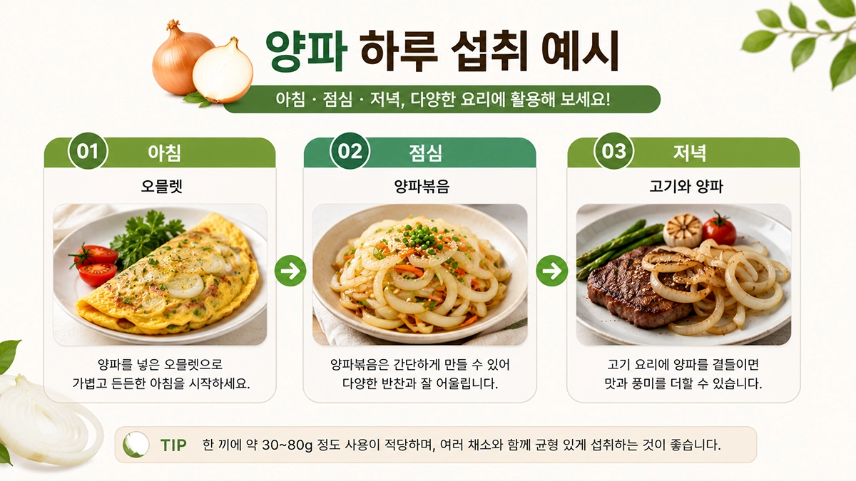 양파 하루 섭취 예시와 식단 활용 방법