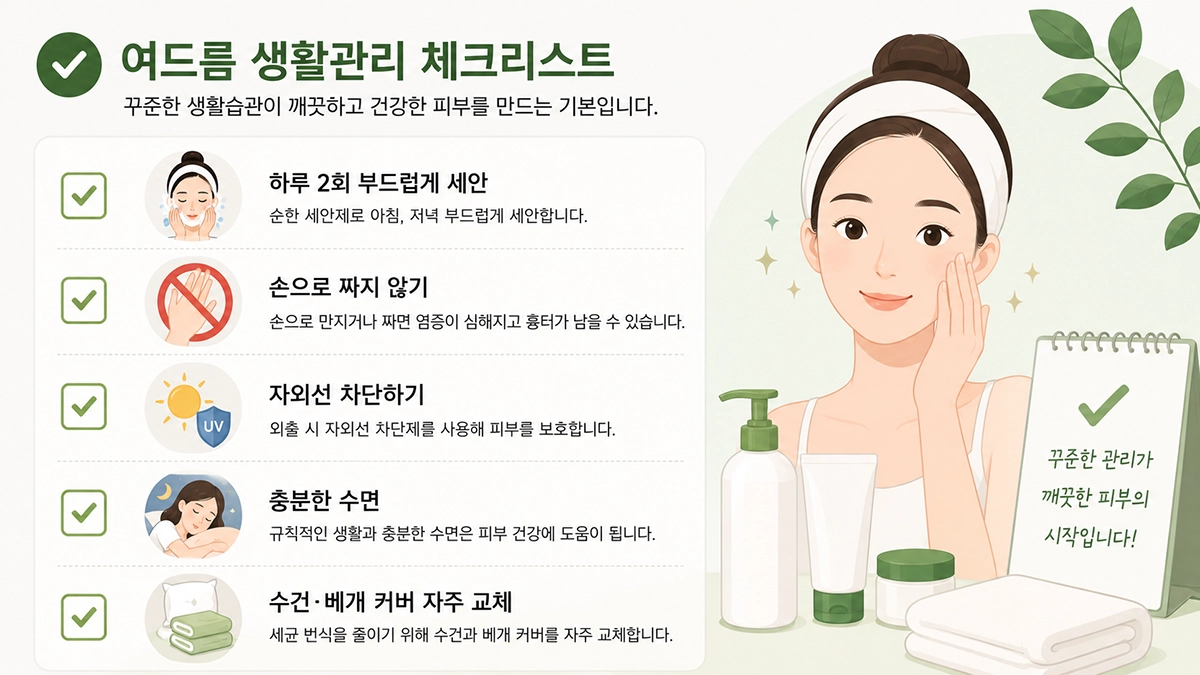 여드름 생활관리 체크리스트