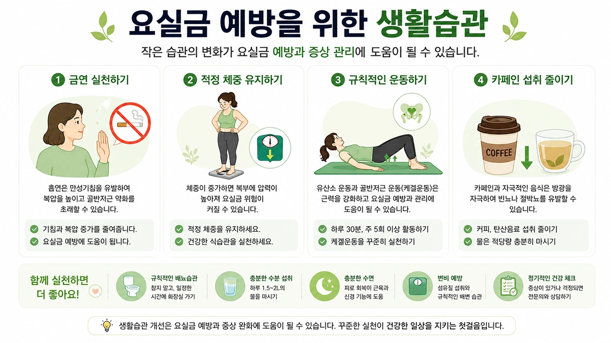 요실금 예방에 도움이 되는 생활습관