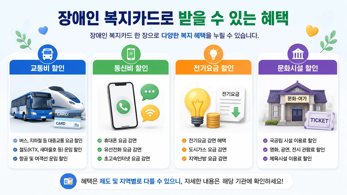 장애인 복지카드 혜택 정리