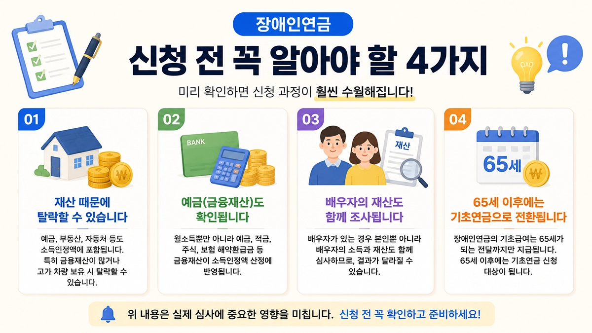장애인연금 신청 전 확인해야 할 재산 기준