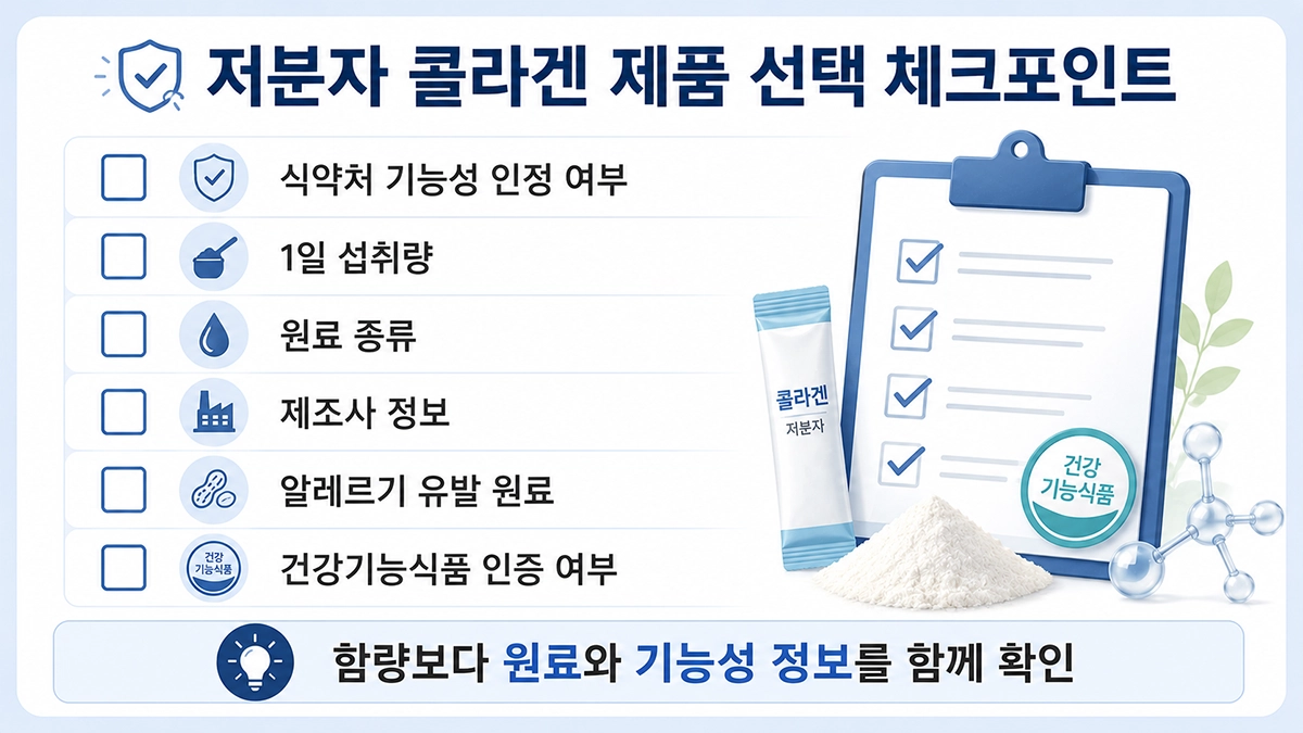 저분자 콜라겐 제품 선택 체크리스트