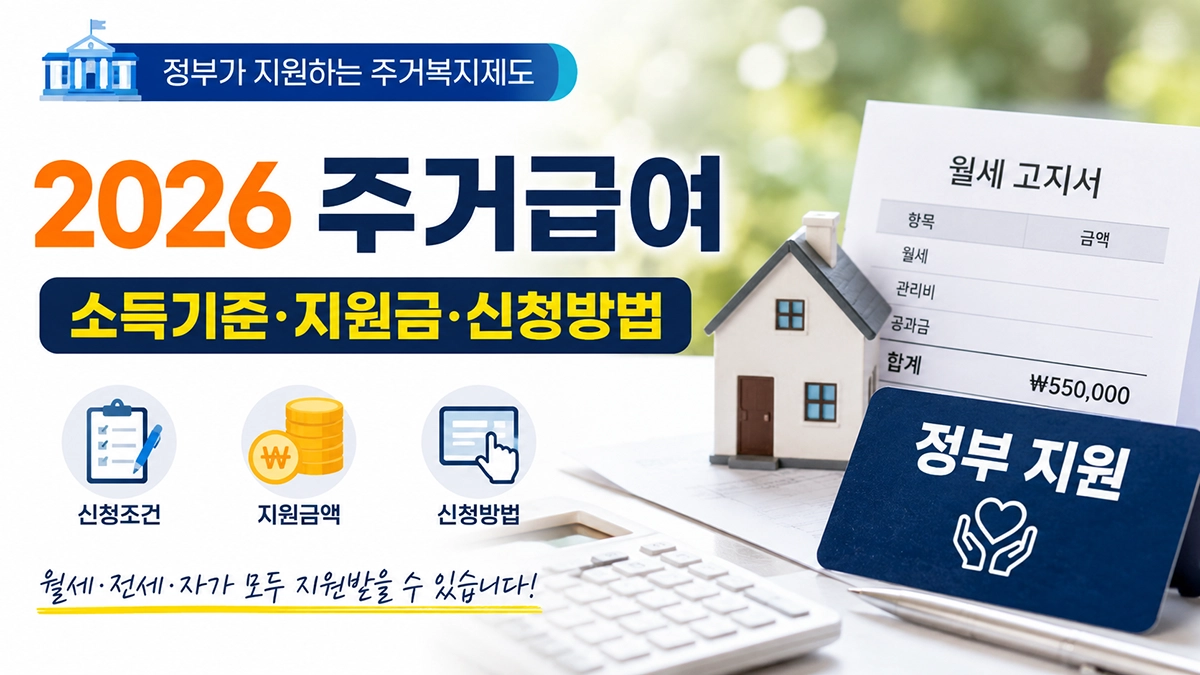 2026 주거급여 조건과 지원금 신청방법 안내