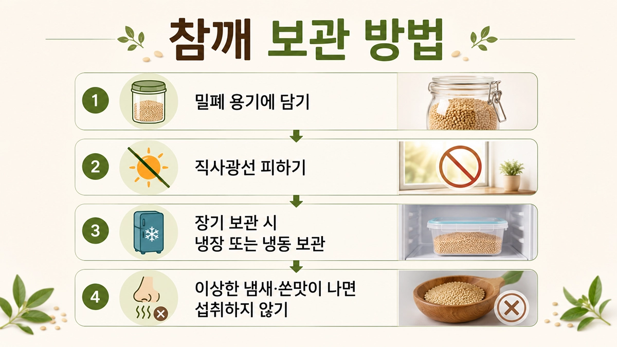 참깨 효능을 유지하기 위한 올바른 보관 방법