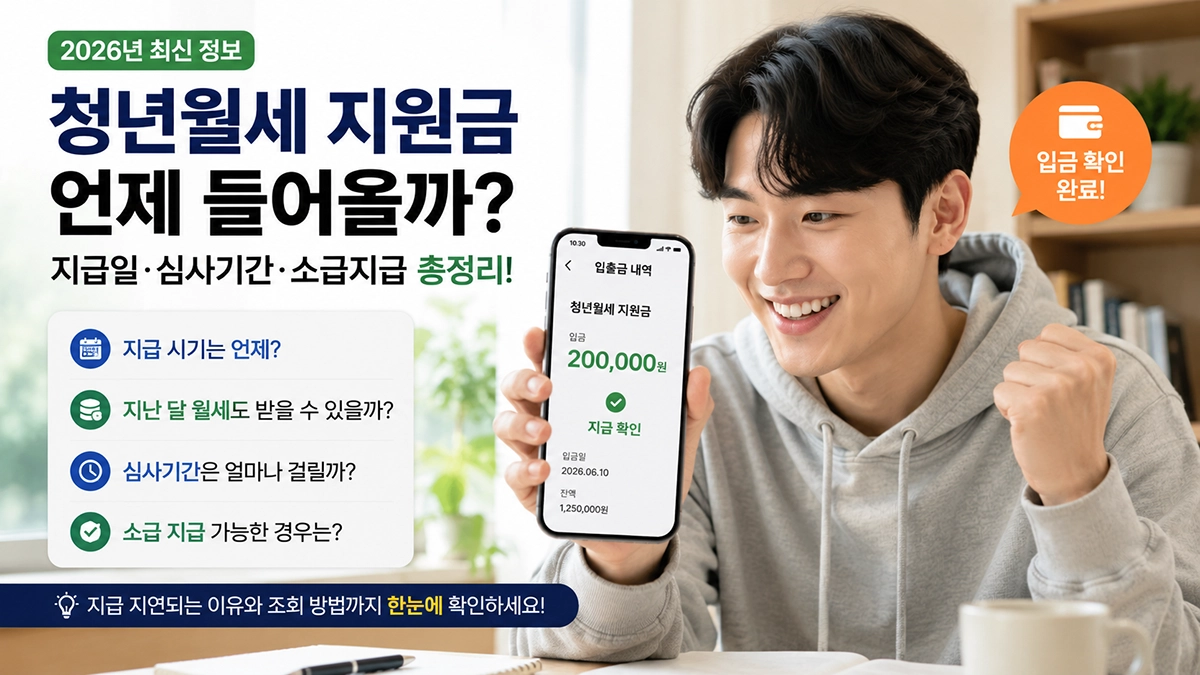 청년월세 지원금 지급일 및 입금 시기 안내