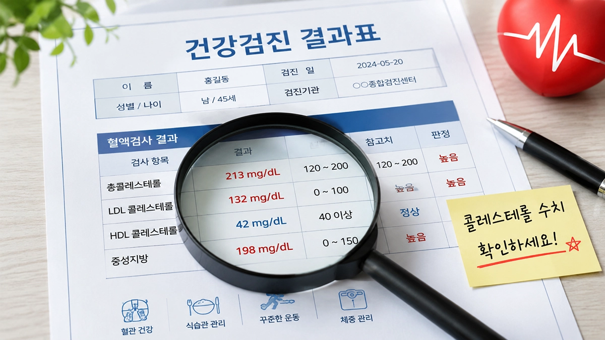 콜레스테롤 정상수치 건강검진 결과 확인