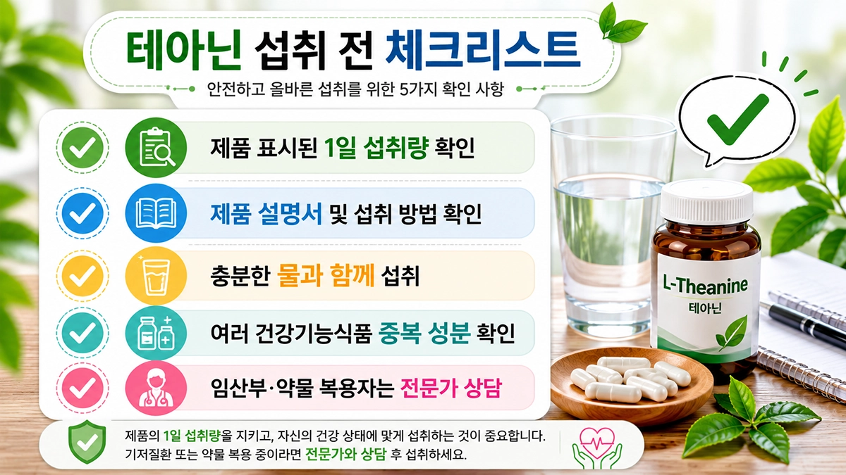 테아닌 섭취 전 확인해야 할 체크리스트