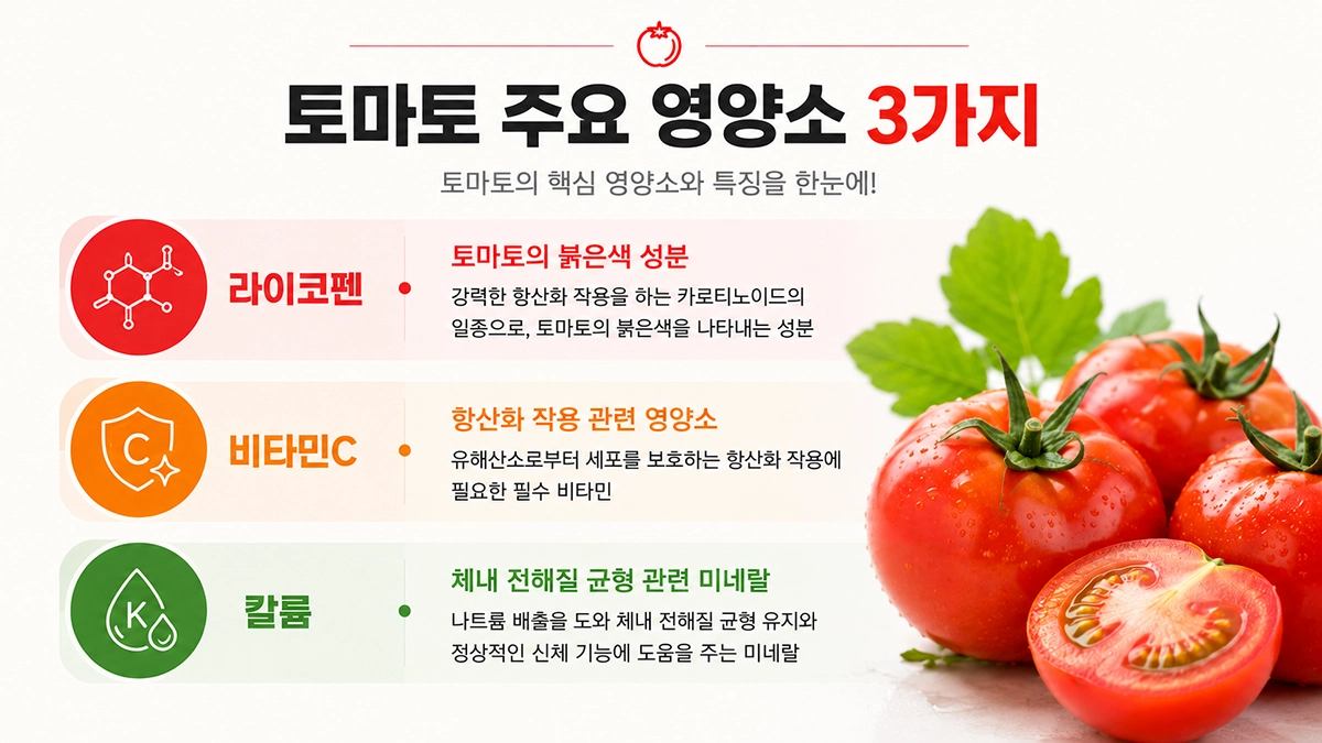 토마토 라이코펜 비타민C 칼륨 주요 영양소