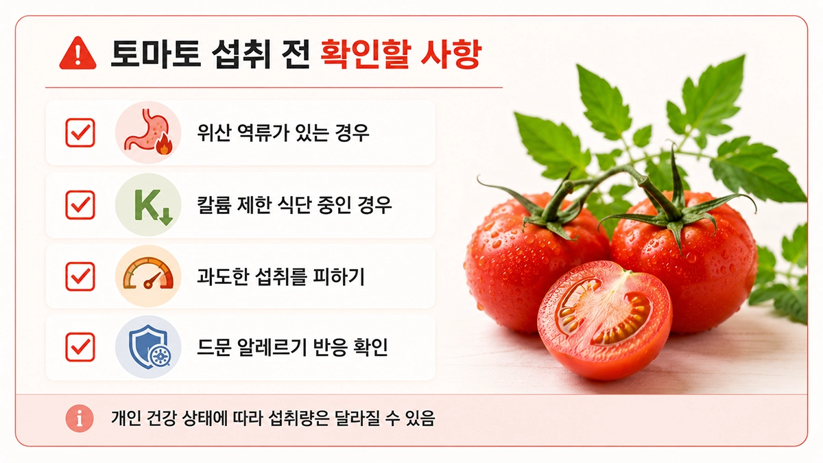 토마토 섭취 시 주의사항 체크리스트