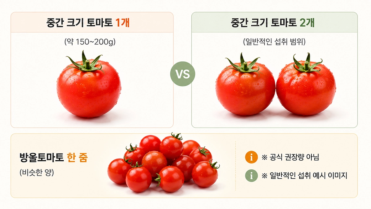 토마토 하루 섭취량 예시와 방울토마토 기준