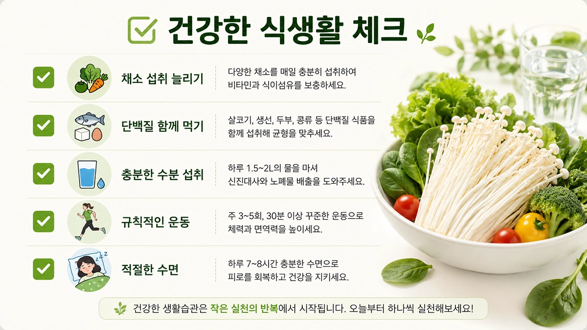 팽이버섯과 함께 실천하는 건강한 식생활 체크리스트