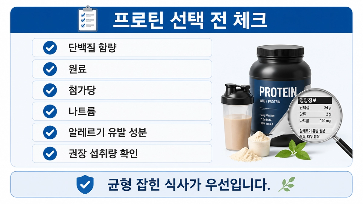 프로틴 보충제 선택 시 확인해야 할 사항