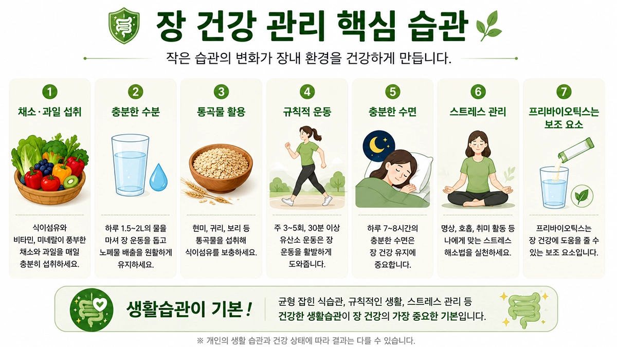 프리바이오틱스를 활용한 장 건강 관리 생활습관