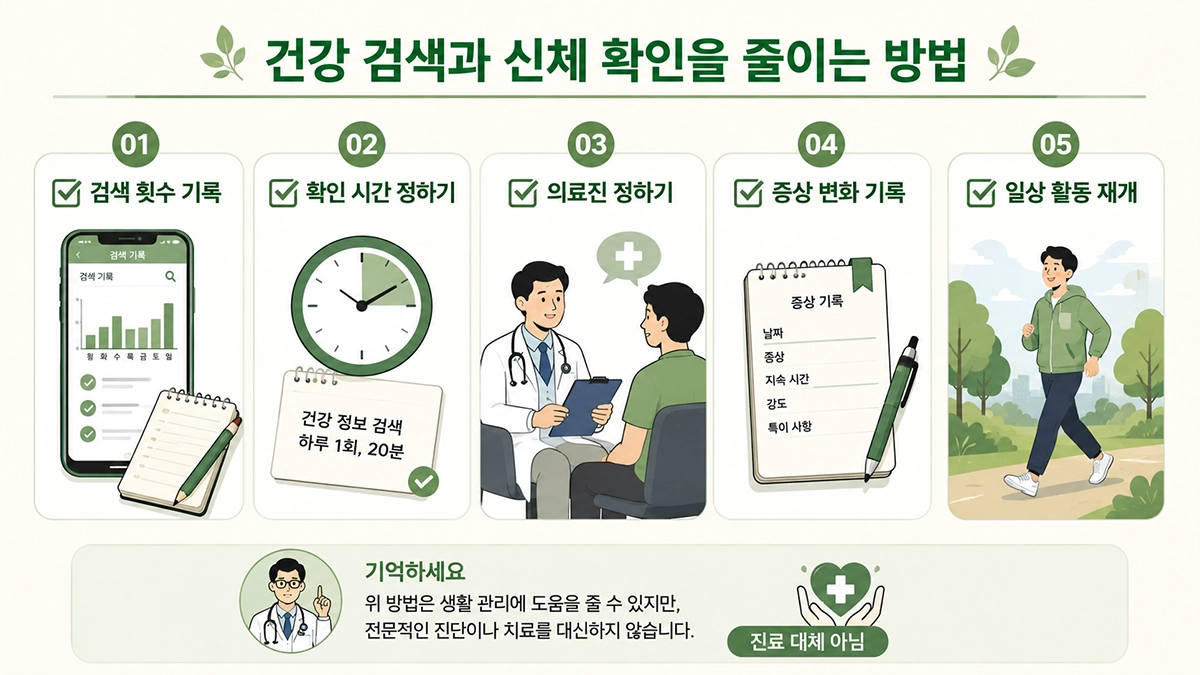 건강염려증에서 반복 검색과 신체 확인을 줄이는 생활관리 체크리스트