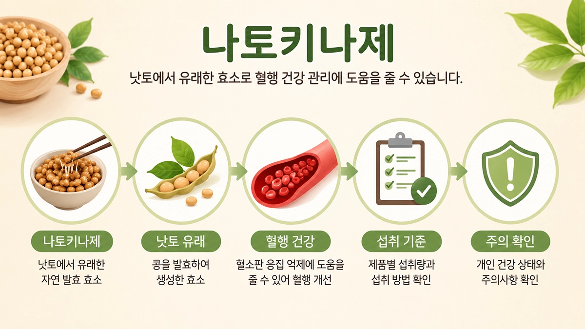 나토키나제 효능과 혈행 건강 관리 정보를 요약한 인포그래픽