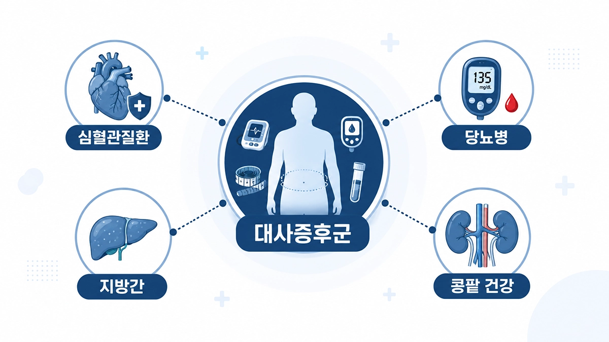 대사증후군 기준에 해당할 때 함께 관리가 필요한 심혈관질환 당뇨병 지방간 위험요인