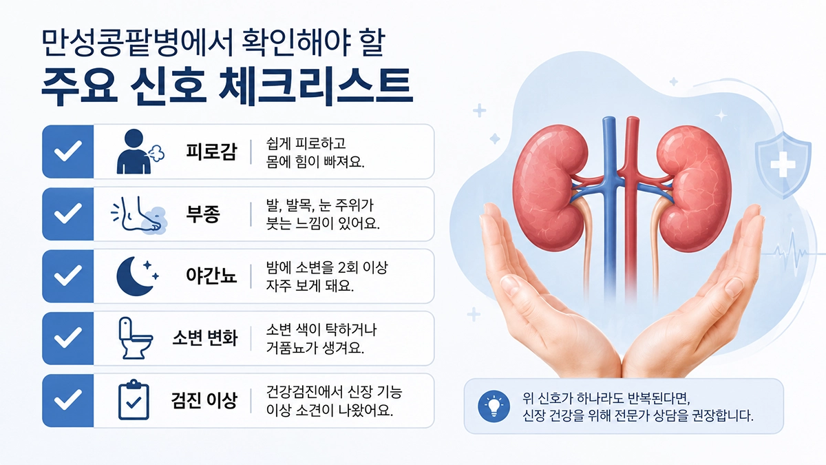 만성콩팥병 증상 주요 신호 체크리스트